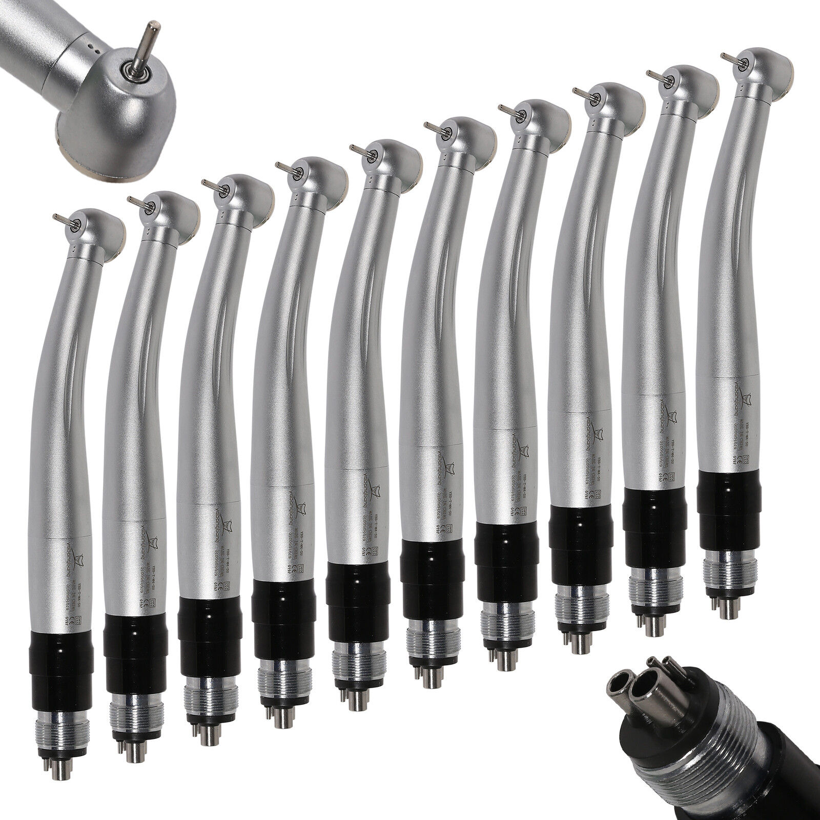 Large Torque Dental High Speed Handpiece LED/No-LED & 4-Hole Coupler NSK Style