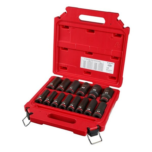 Milwaukee Canada 1/2” Drive Metric Deep Well 6 Point Impact Socket Set (14 Pc)