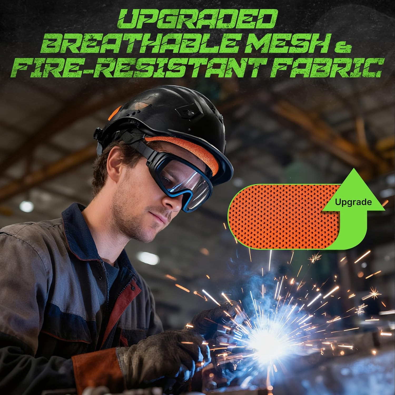Hard Hat Sweatband and Top Pad – 1 Set Washable Hard Hat Sweat Bands