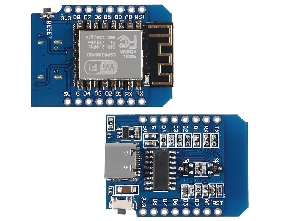 2-Pack ESP8266 D1 Mini USB-C ESP-12F CH340 4MB WiFi Development Boards
