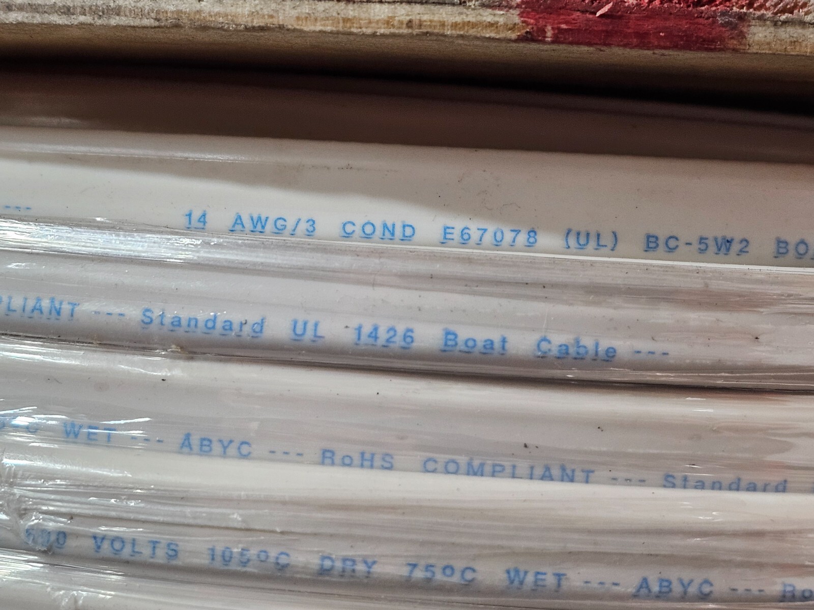 Boat Cable 500 Feet 14 AWG/3 Conductor Tinned Copper PVC Jacket BC-5W2 600V