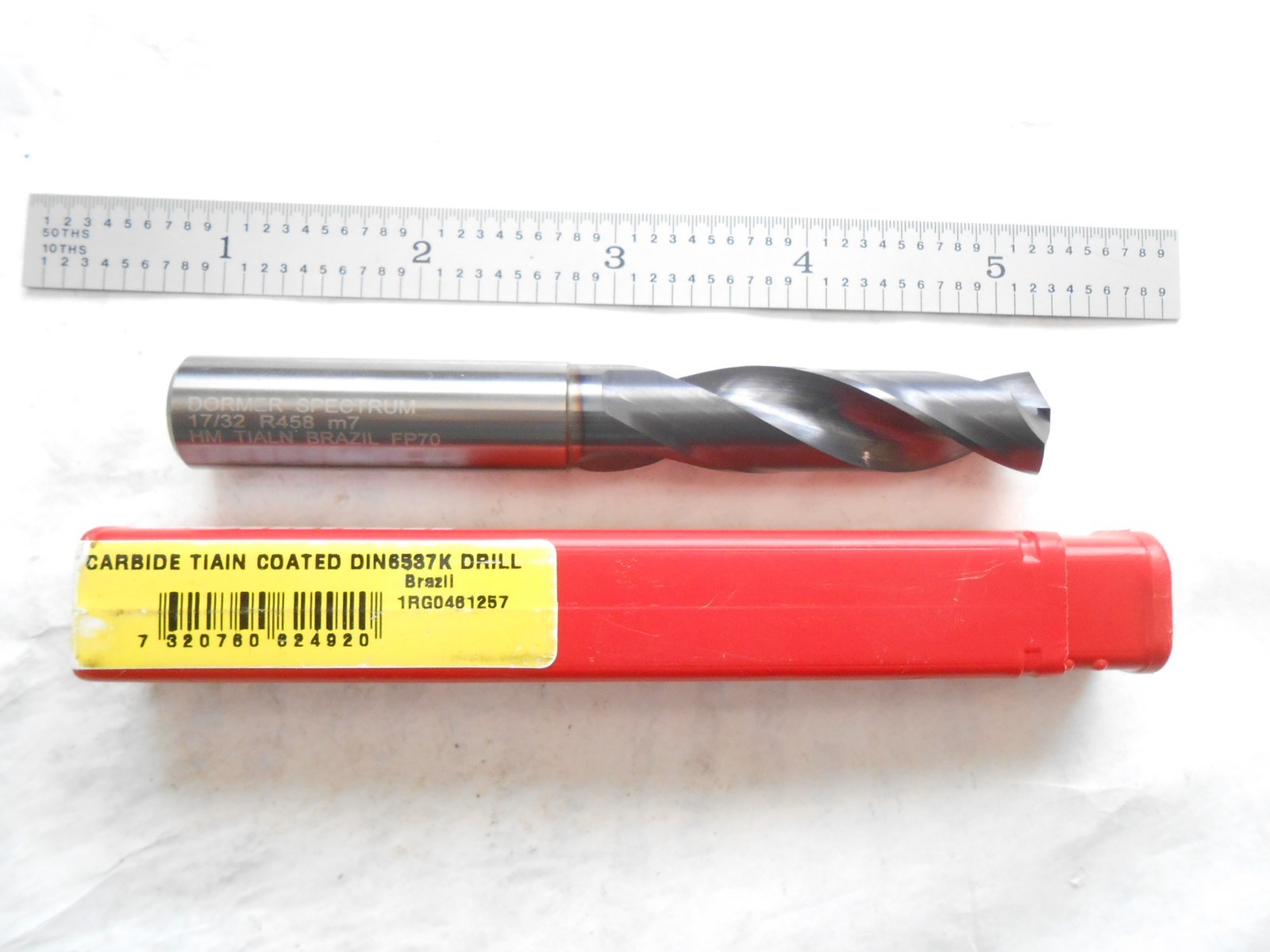 NEW DORMER H.P. 3XD SOLID CARBIDE DRILL 17/32″ CUT DIA. X 60MM FL X 107MM OAL