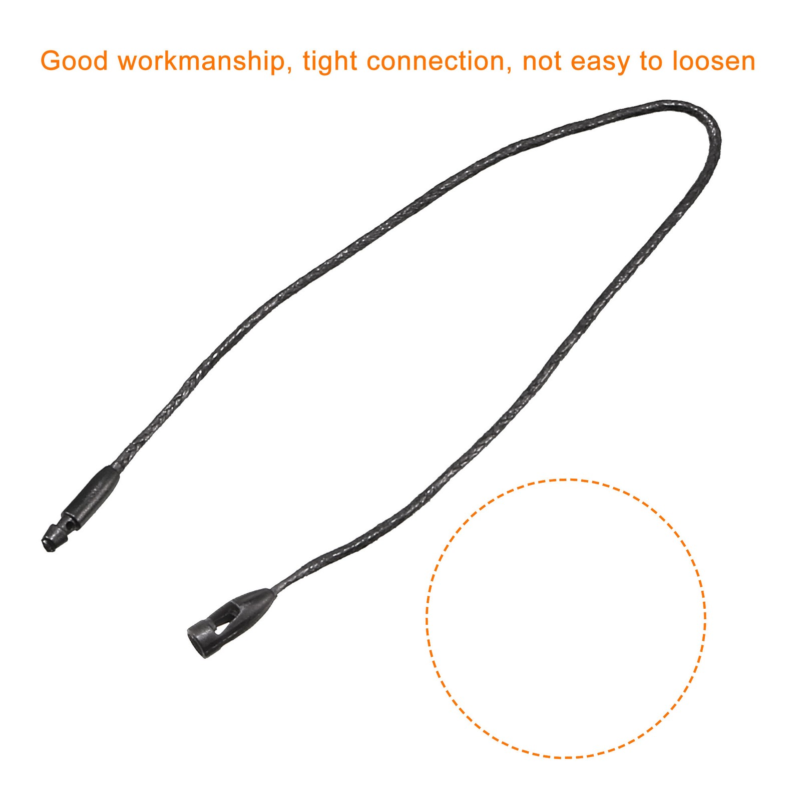100Pack Wax Rope Hang Tag String Snap Lock Price Tag Fastener Ties Black 7.8″