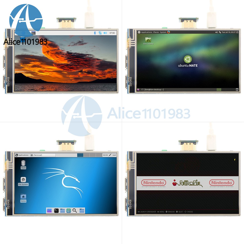 4″ LCD Touch Screen Display Module 800*480 TFT IPS for Raspberry Pi 3 4 B/B+