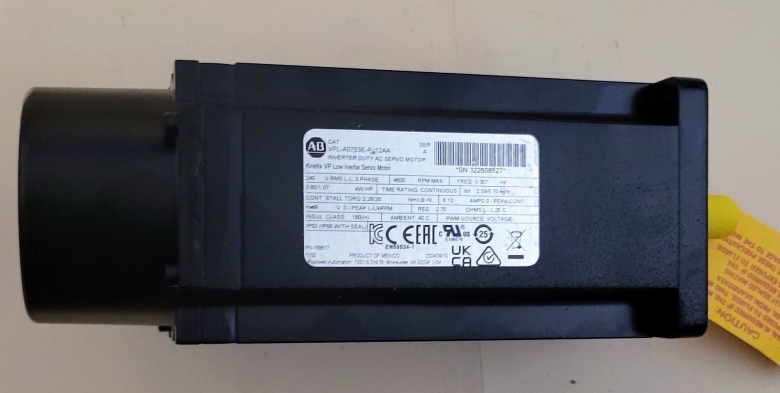 Allen Bradley Servo Motor VPL- A0753E-P12AA