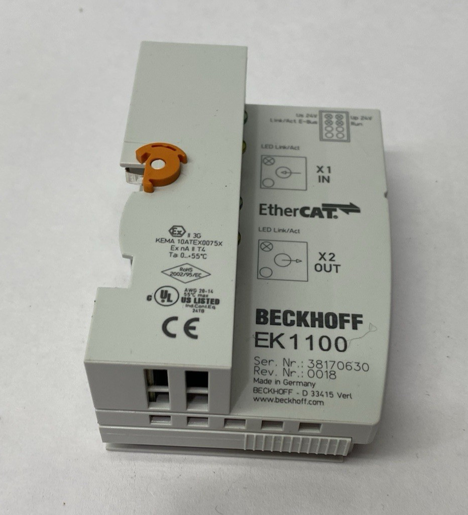 Beckhoff EK1100 EtherCAT Coupler Terminal Module 2x RJ45 Socket Connections
