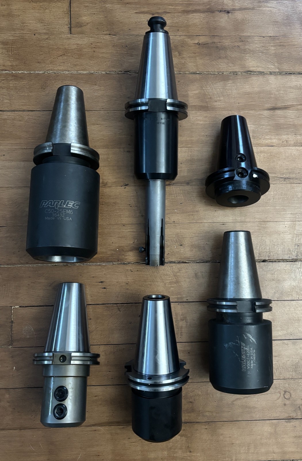 Lot of 6 CAT50 CAT 50 Tool Holders (YG, Precision Components, Parlec, Valenite)