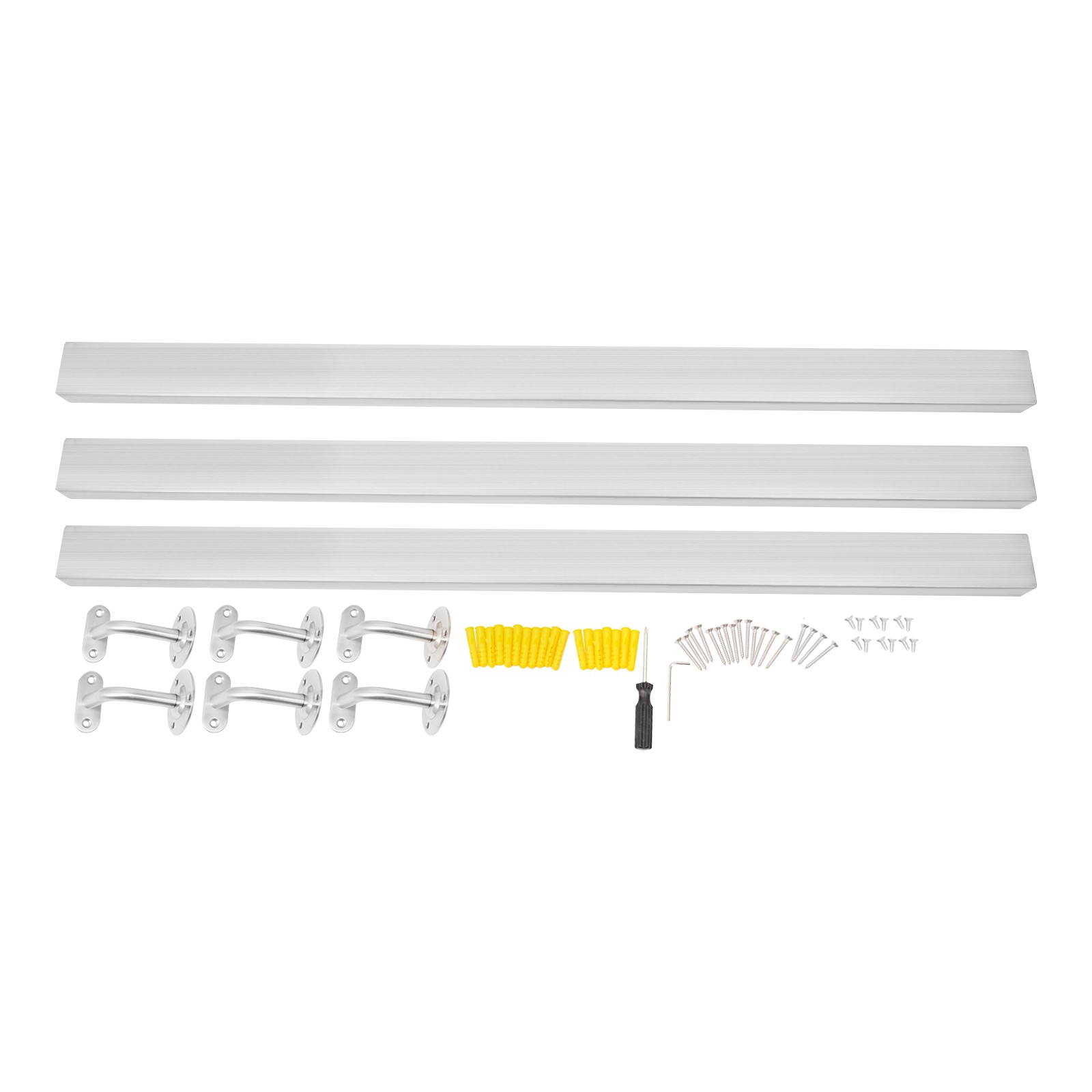 3.05M Stainless Stair Rail 101×9.8cm – Baking Paint Rectangle, Wall Mount