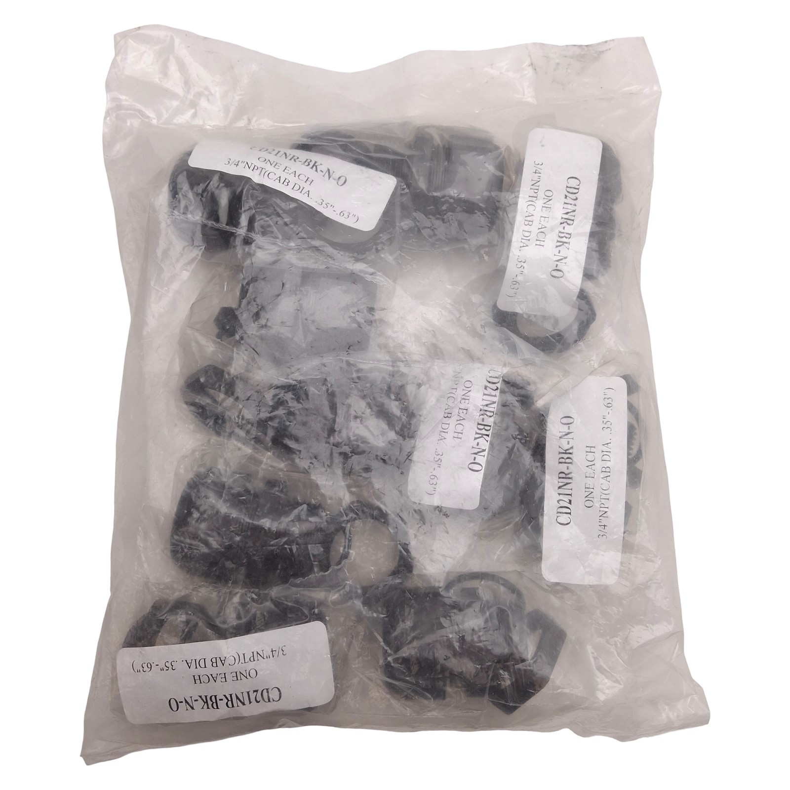 Lot of 10 Sealcon CD21NR-BK-N-O Dome Cable Gland, Nylon, ø0.35-0.63in, 3/4in NPT