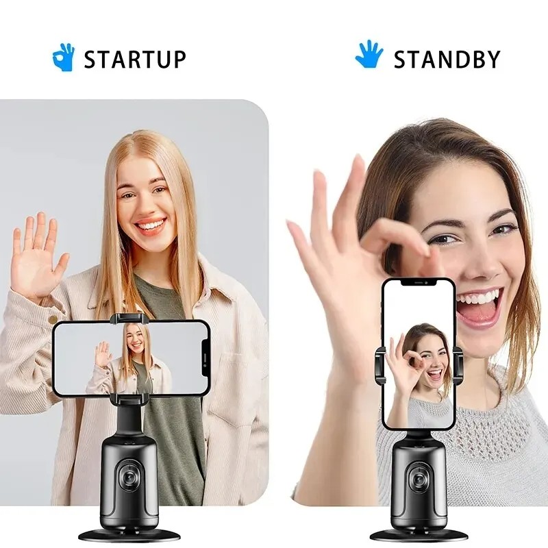 360 Auto Face Tracking Gimbal AI Smart Gimbal Face Tracking Auto Phone Holder Fo