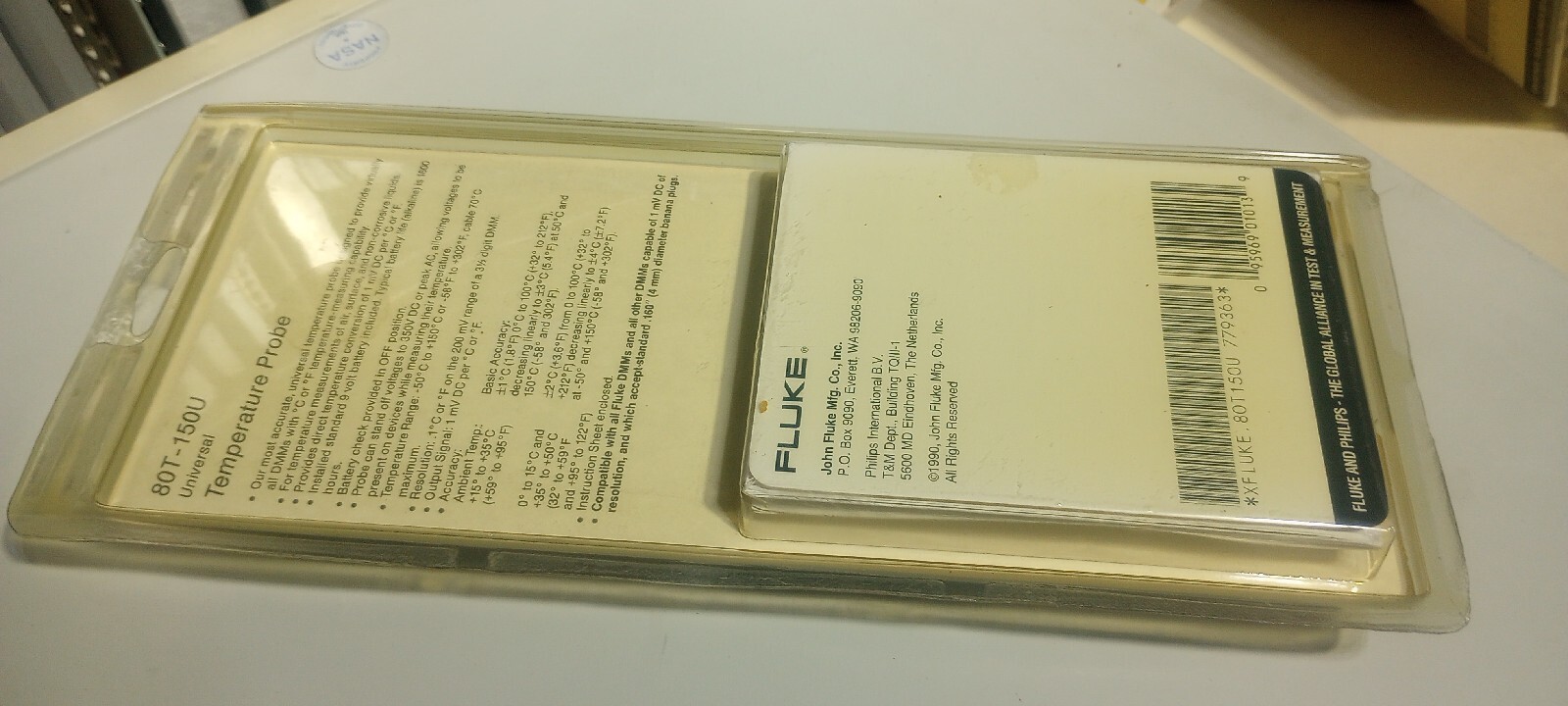 New Sealed FLUKE 80T-150 UNIVERSAL TEMPERATURE PROBE -50 to +150°C -58 to +302°F