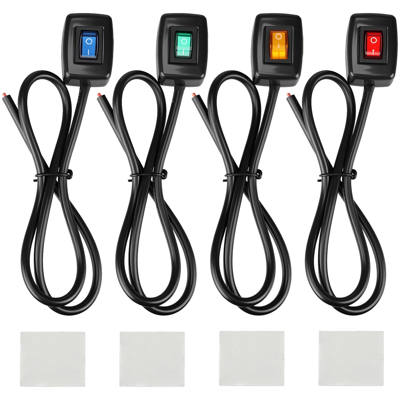 Universal Paste Type Push Button Switch with Indicator Light, DC12V 10A/24V 5…