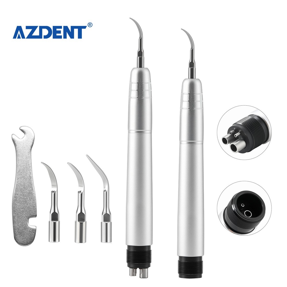 Dental Ultrasonic Air Perio Scaler Handpiece Hygienist 2/ 4Holes 3 Tips AZDENT
