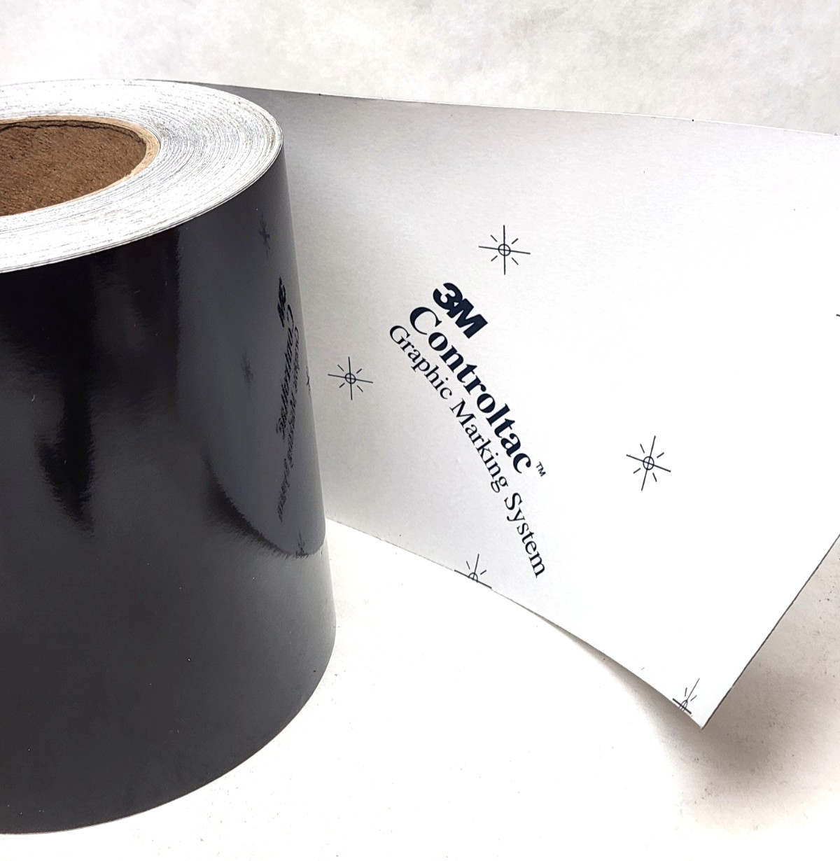 4″ x 50 YDS – 3M Controltac Graphic Film w/ Comply Adhesive 180MC BLACK 2MIL