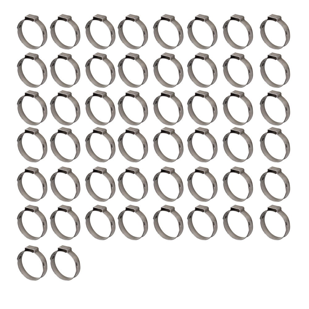 100 Pack 1 Inch Stainless Steel Hose Clamps Crimp Pinch Fitting Tubing New