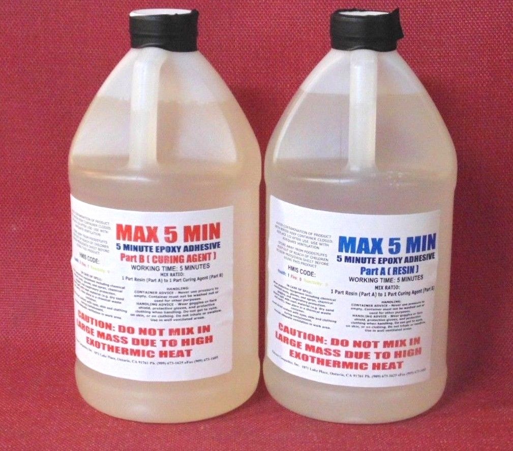 5 MINUTE GLUE EPOXY ADHESIVE TOUGHENED LOW COST PER OZ BULK 1 GAL.KIT