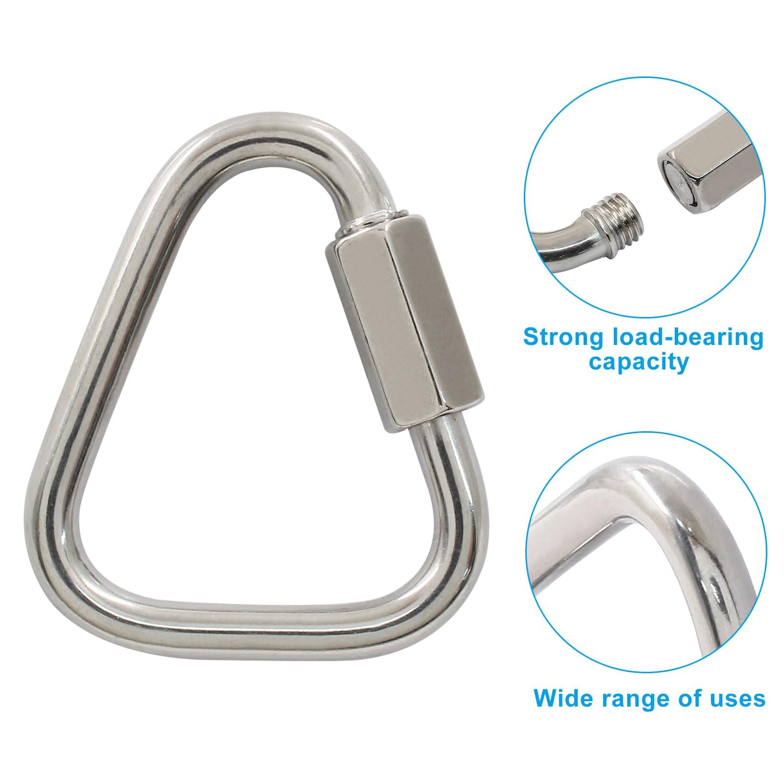 M5 Delta Quick Links Triangle 3/16 Inch, 4 Pcs 316 Stainless Steel Triangle L…