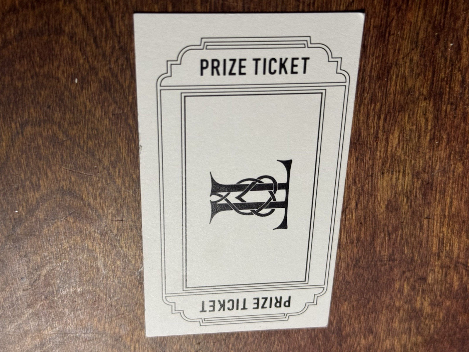 Taylor Swift prize ticket wedding card