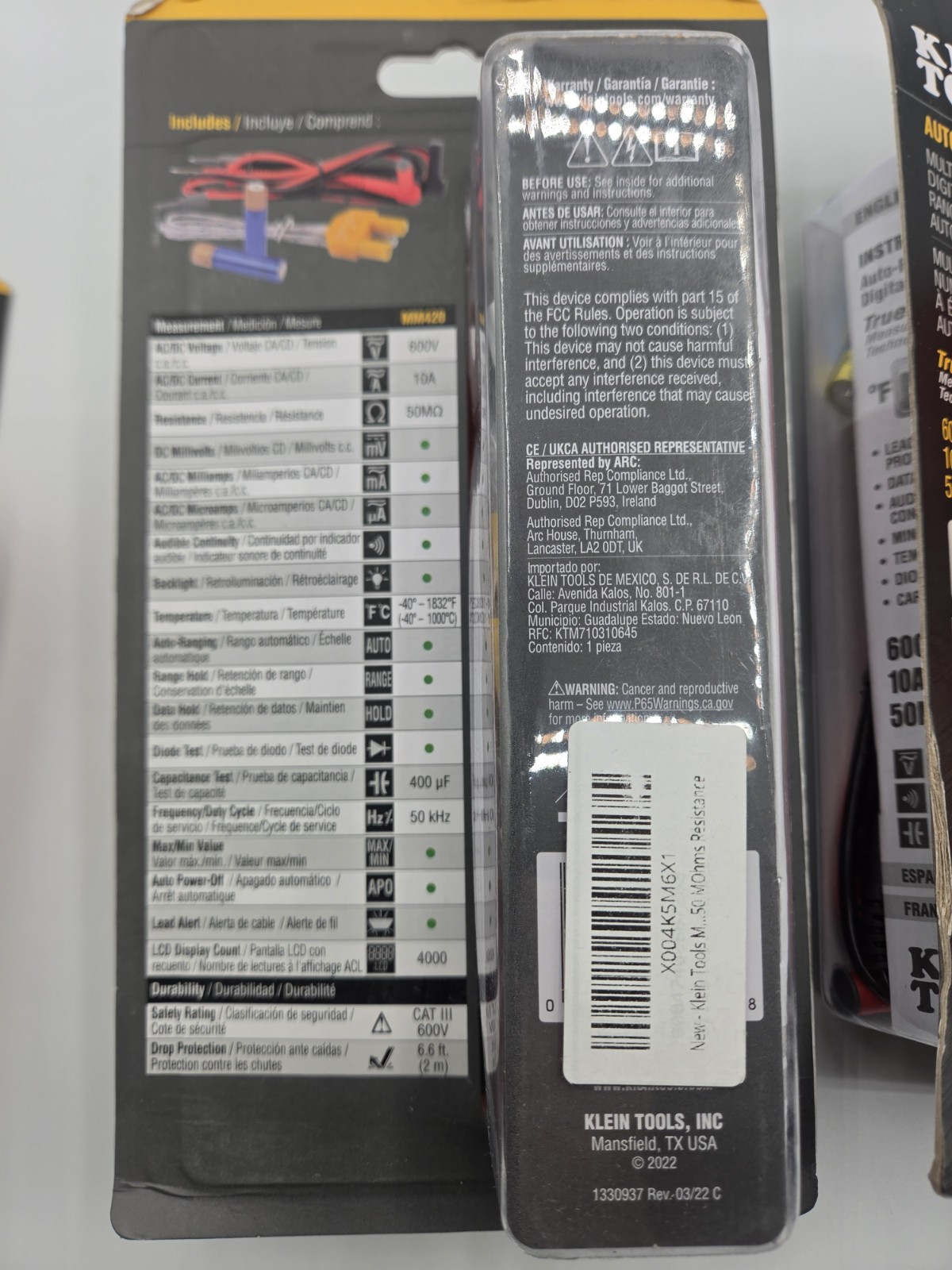 Klein Tools MM420 True RMS Digital Multimeter Auto-Ranging w/Test Leads **NEW**