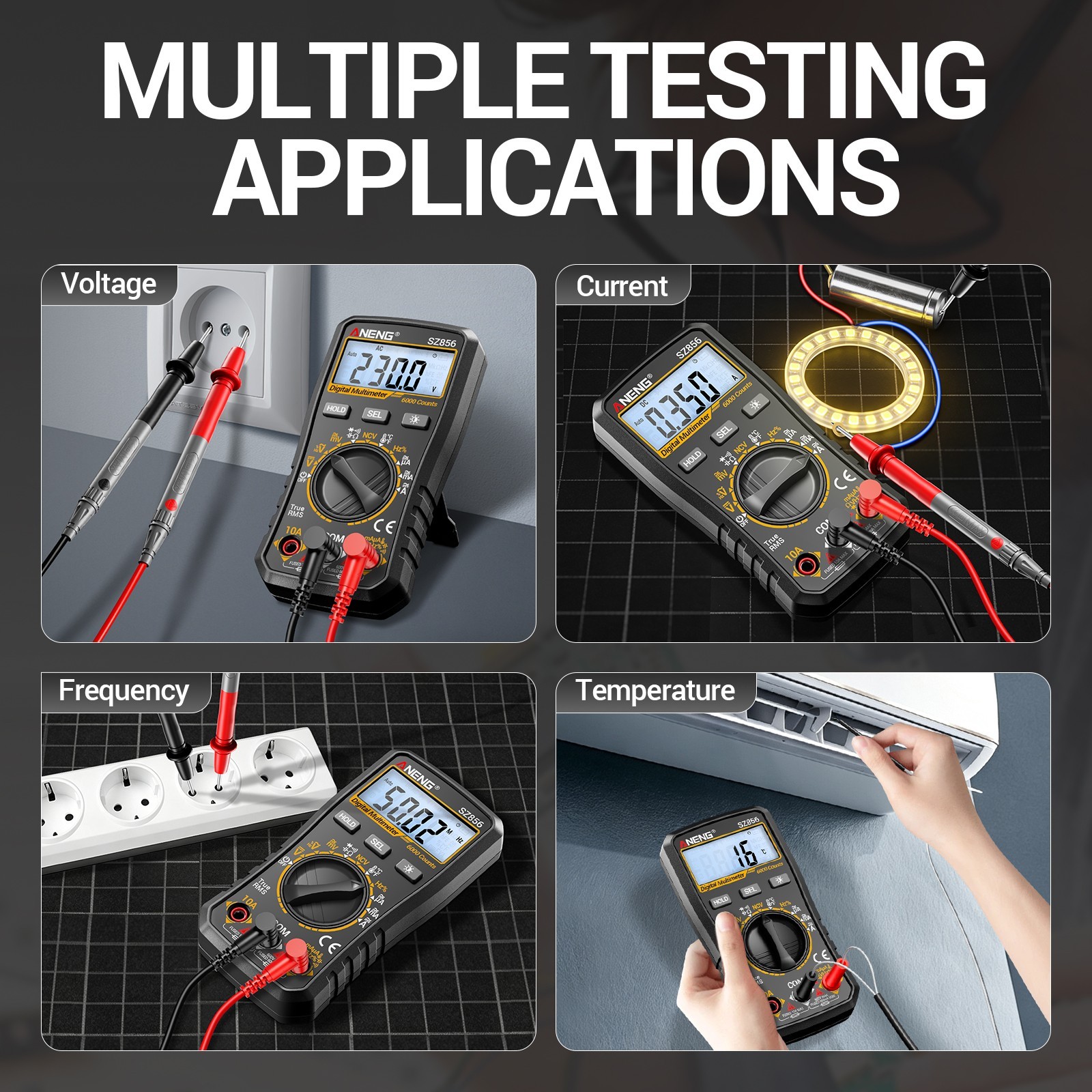 ANENG True RMS Digital Multimeter 6000 Counts Auto Range Kit with Voltage Tester