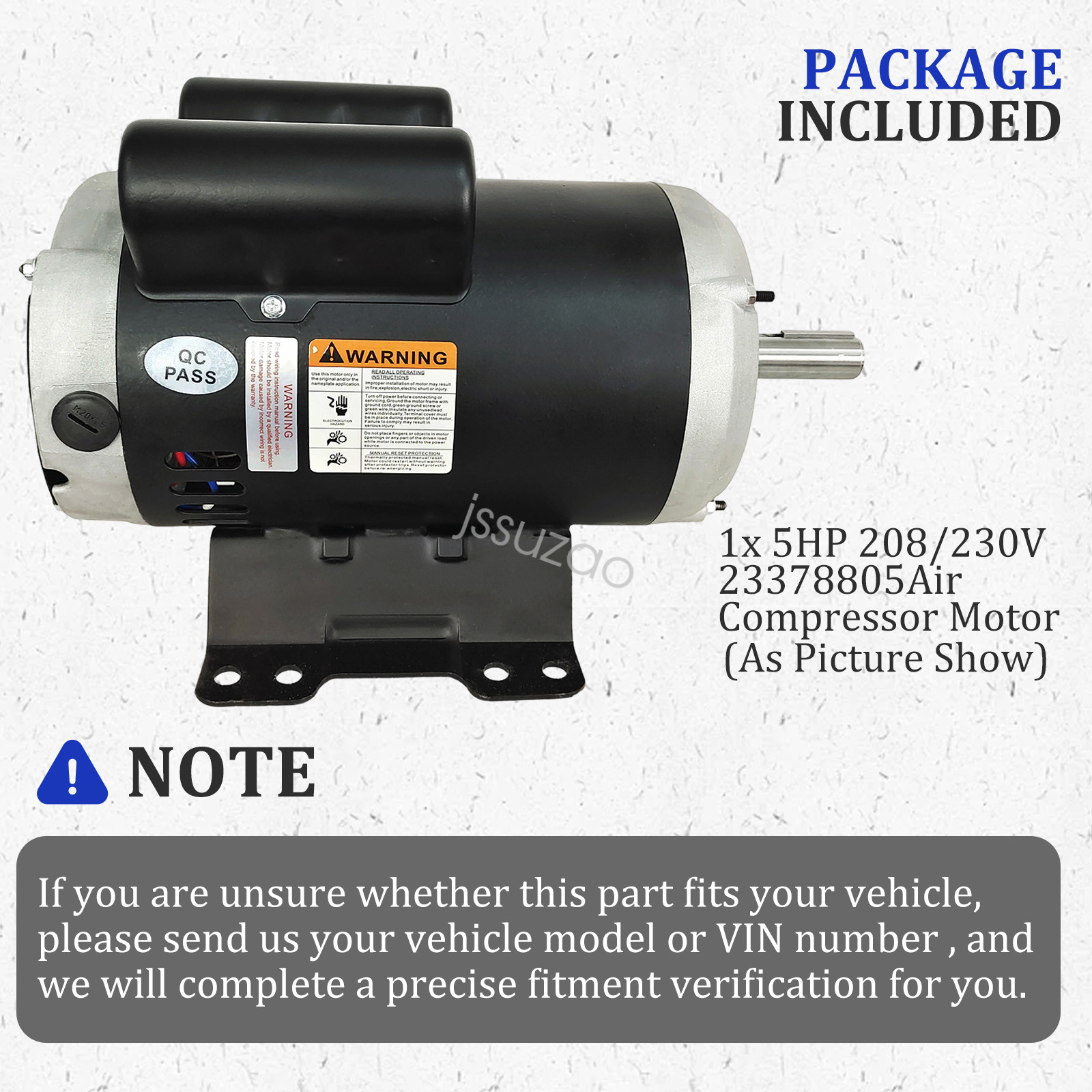 230V Rpm 5HP 3450 Air Compressor Motor 23378805 54421193 for Ingersoll Rand NEW