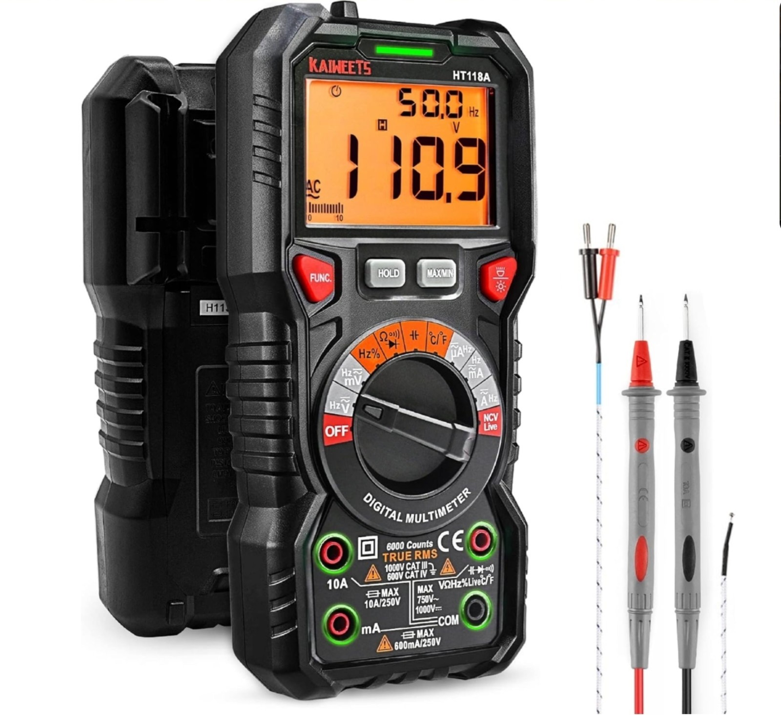 KAIWEETS Digital Multimeter TRMS Voltmeter,Auto-Ranging,6000 Counts,Accurately