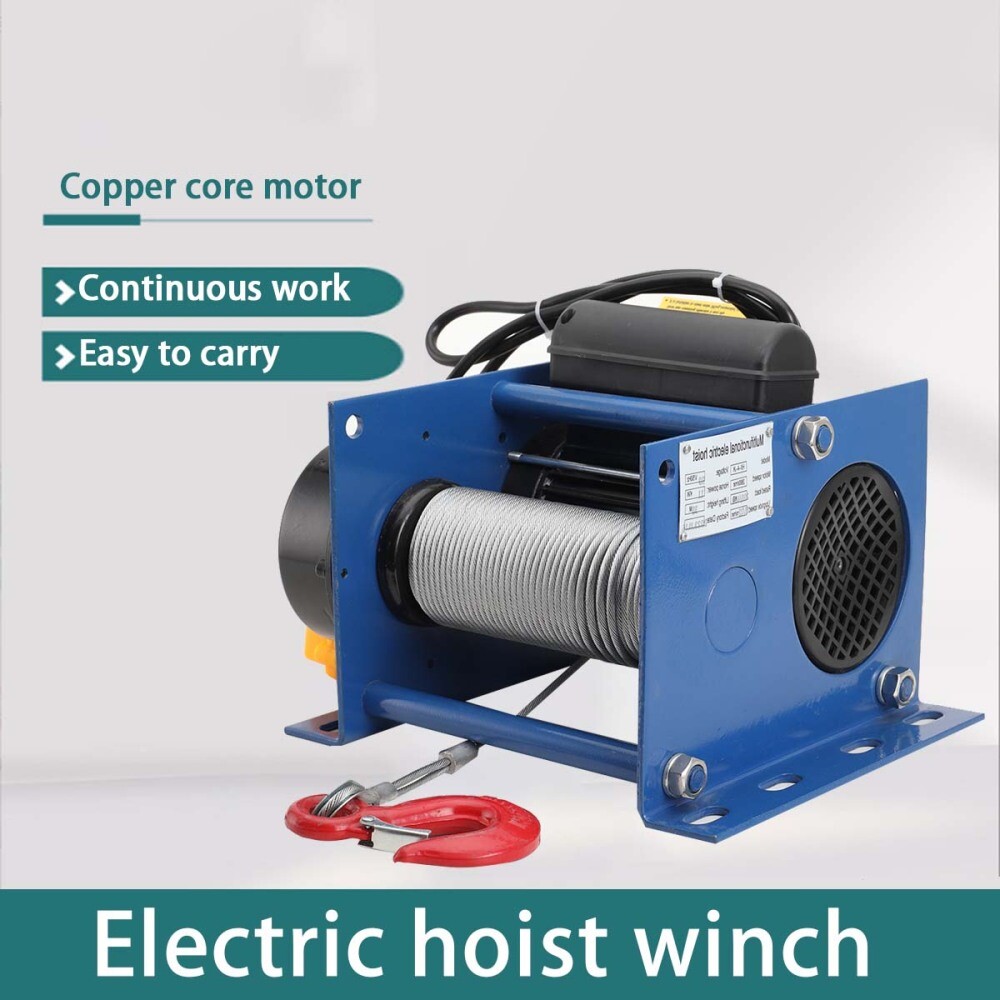 Electric Winch 200kg/400kg Electric Hoist 30M Steel Wire Rope Windlass Winding