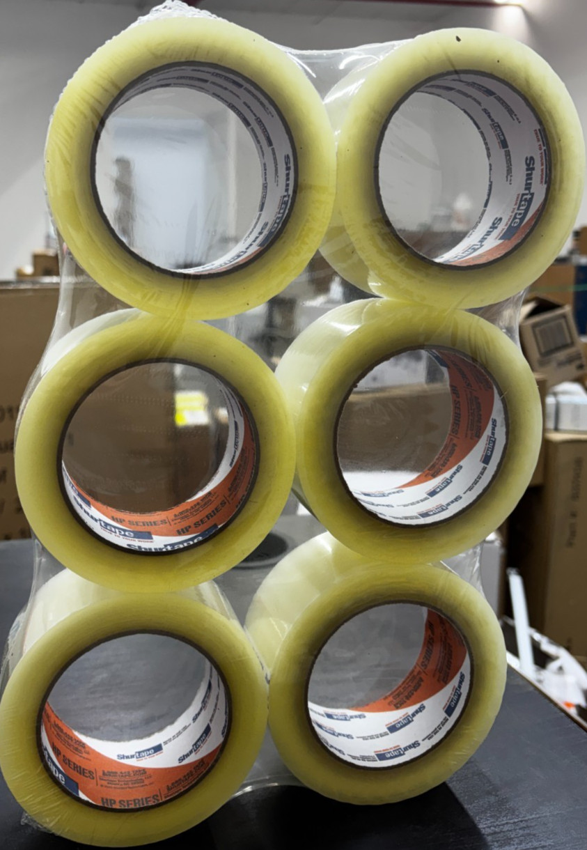 Shurtape HP 200 Clear Packing Tape 48mm x 100m Heavy Duty BOPP – 6 Pack