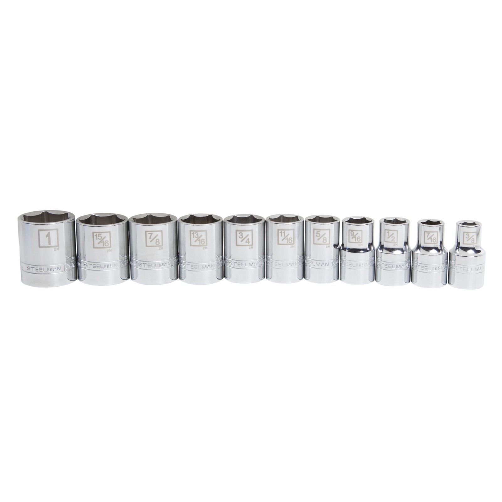 Steelman 11-Piece 1/2-Inch Drive Shallow Depth 6-Point SAE Socket Set, 78294