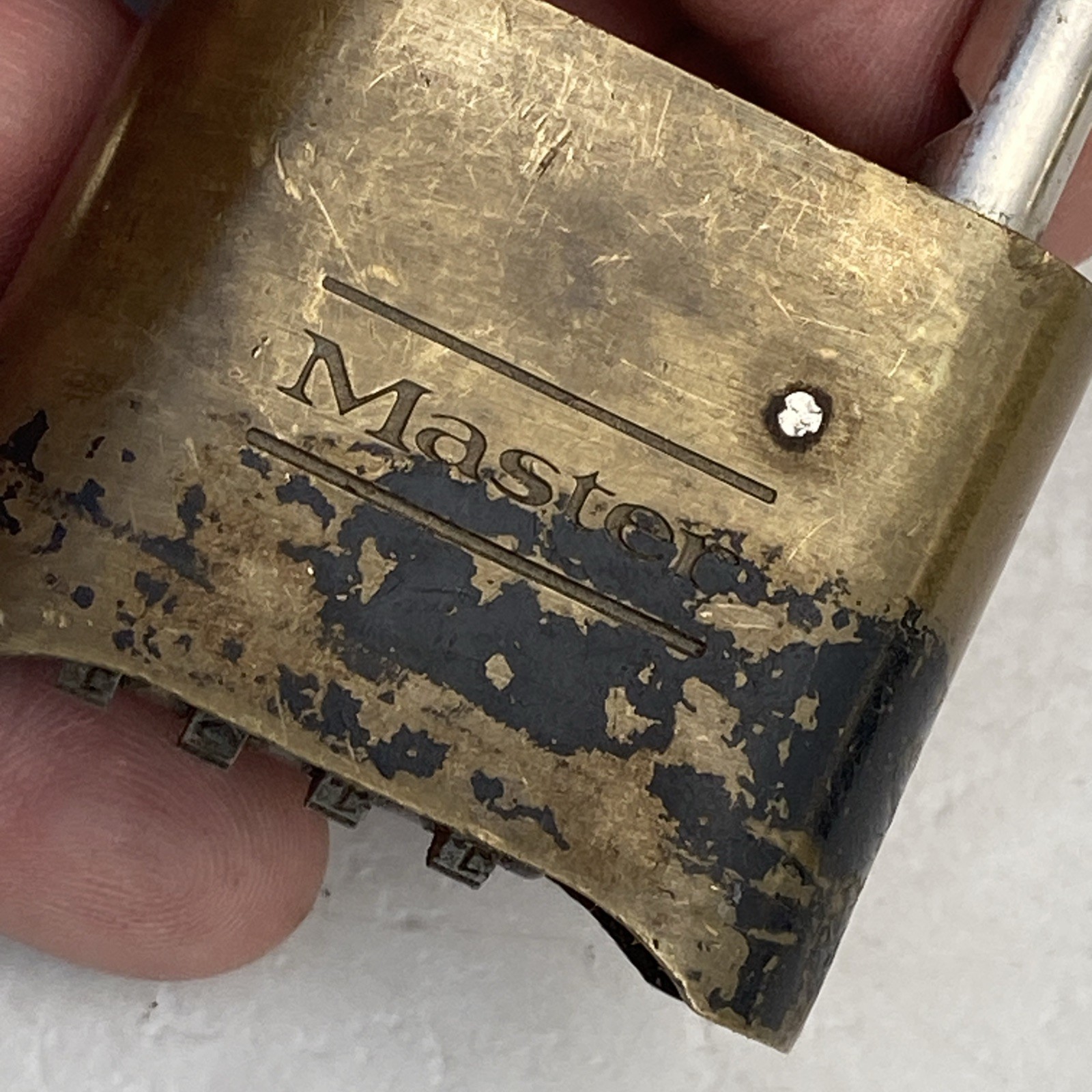 Vtg Master Case Hard Solid Brass 175 4 digit Combination Padlock Unknown Code