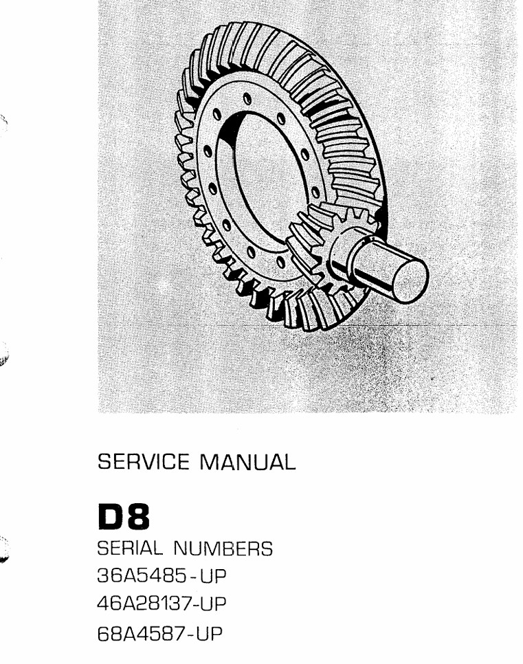Cat Caterpillar Dozer D8 D8H Tractor Service Manual REG00501 On CD Or Fast PDFDL