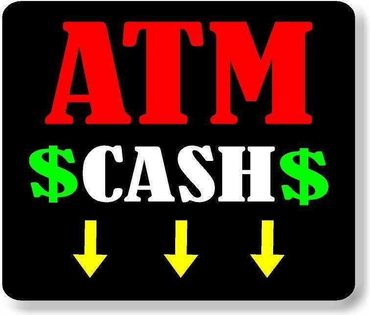 ATM CASH ARROWS NEON Aluminum Composite Sign