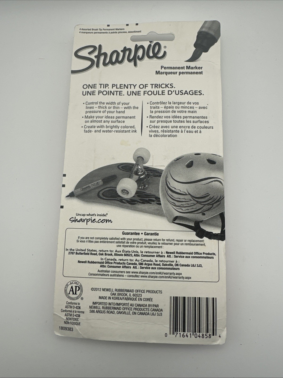 Sharpie Brush Tip Permanent Marker New Old Stock 2012 Four Black Blue Green Red