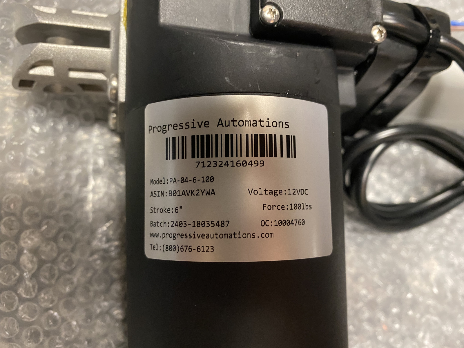 Progressive Automations Linear Actuator PA-04-6-100