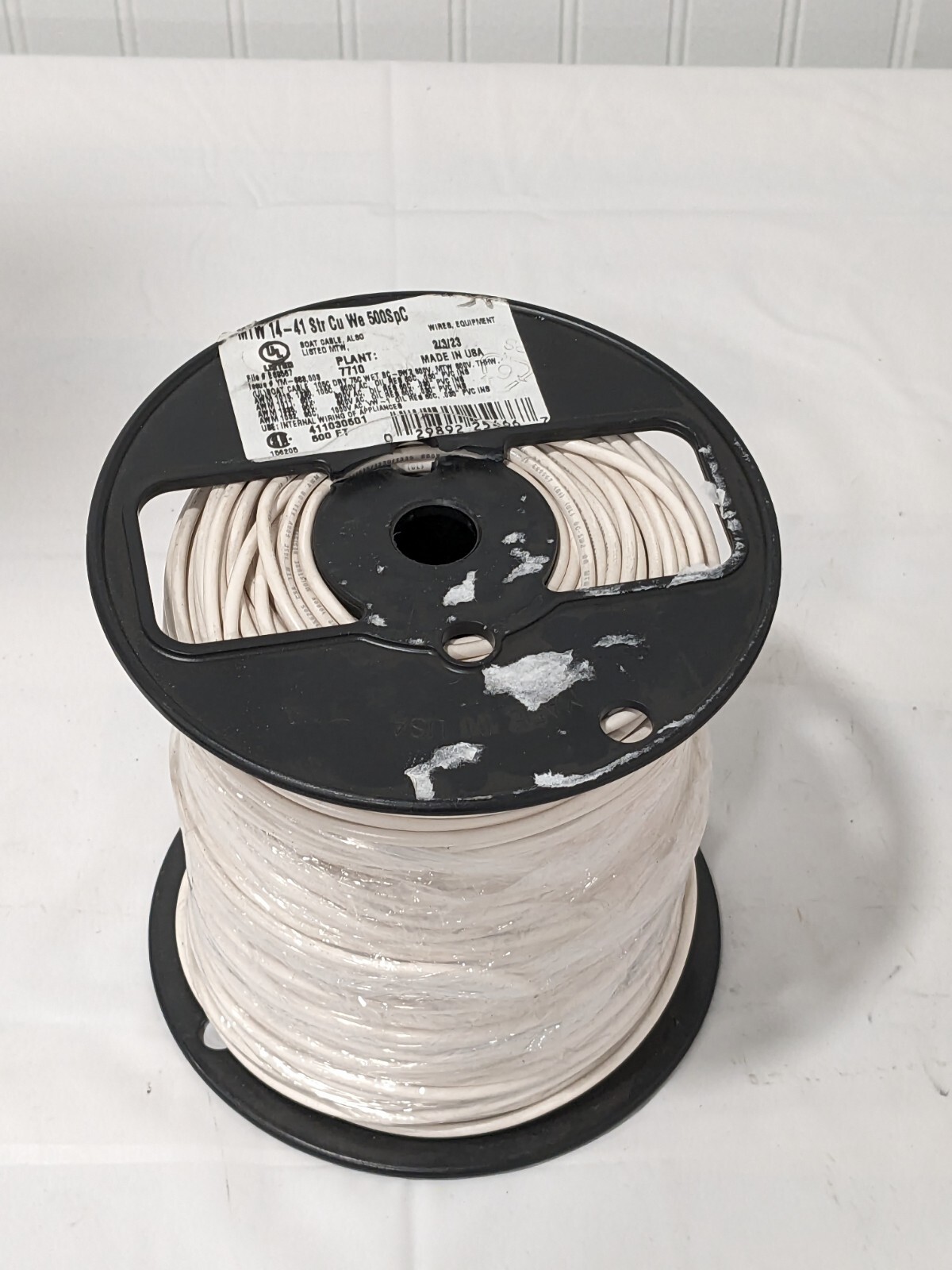 SOUTHWIRE Machine Tool Wire 14 AWG, White, 500′ L, Polyvinylchloride 411030501