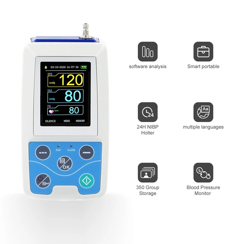 US Seller PM50 24 Hours NIBP Monitor Holter Recorder with SPO2 Function