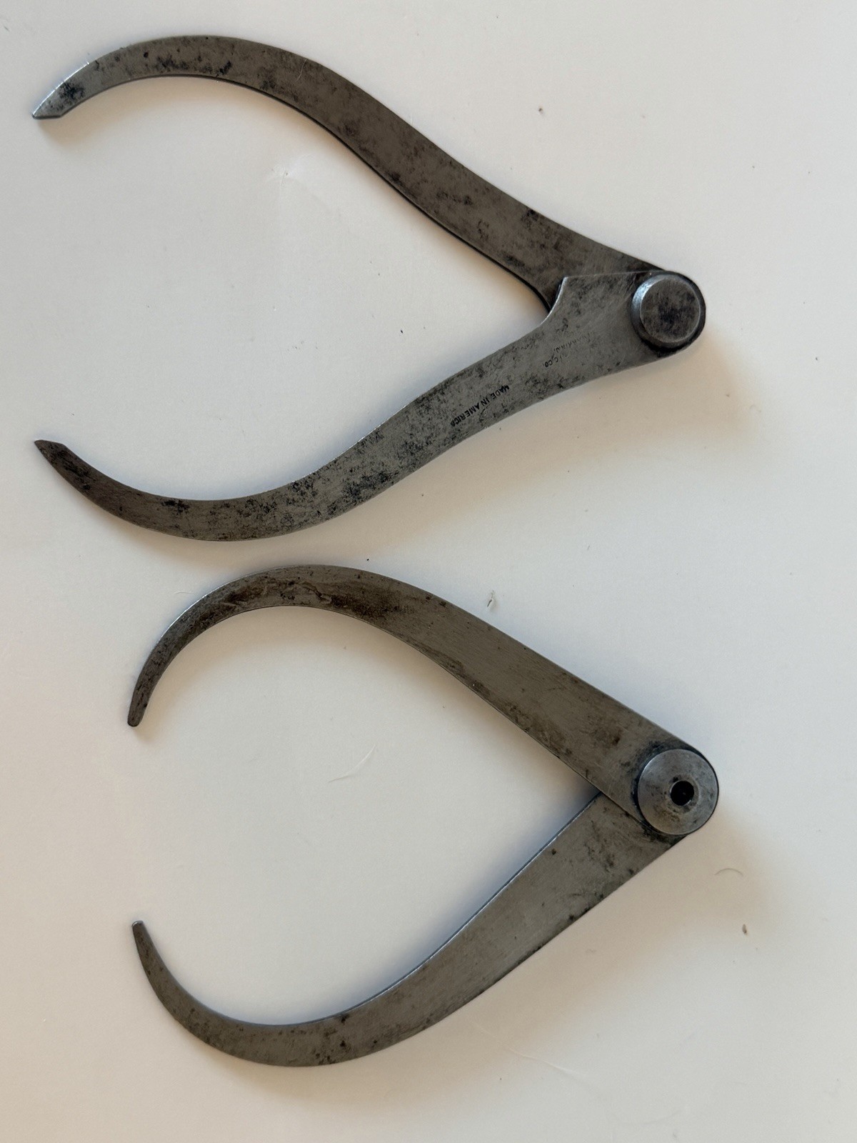Vintage Lot Of 5 Metal Measuring Calipers LS Starrett Co Union Tool Co Unbrand