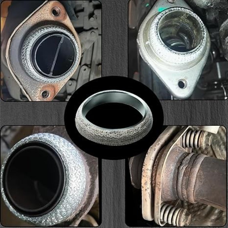 1.9in/48mm Car Exhaust Manifold Gasket, 2Pcs Exhaust Muf Size: ID 1.9inch/48mm