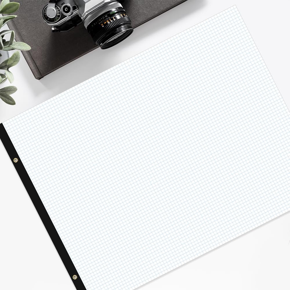 Large Engineering Graph Paper – 22″ x 17″ Grid Paper, 50 Sheets/100 Pages, 4″…