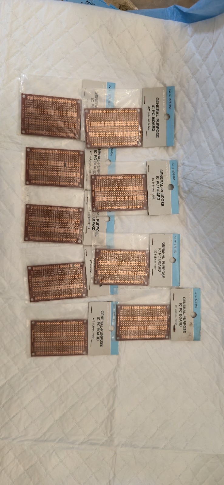 Vintage Archer Radio Shack 276-150 Japan IC Proto Perf Boards – NOS – LOT of 10