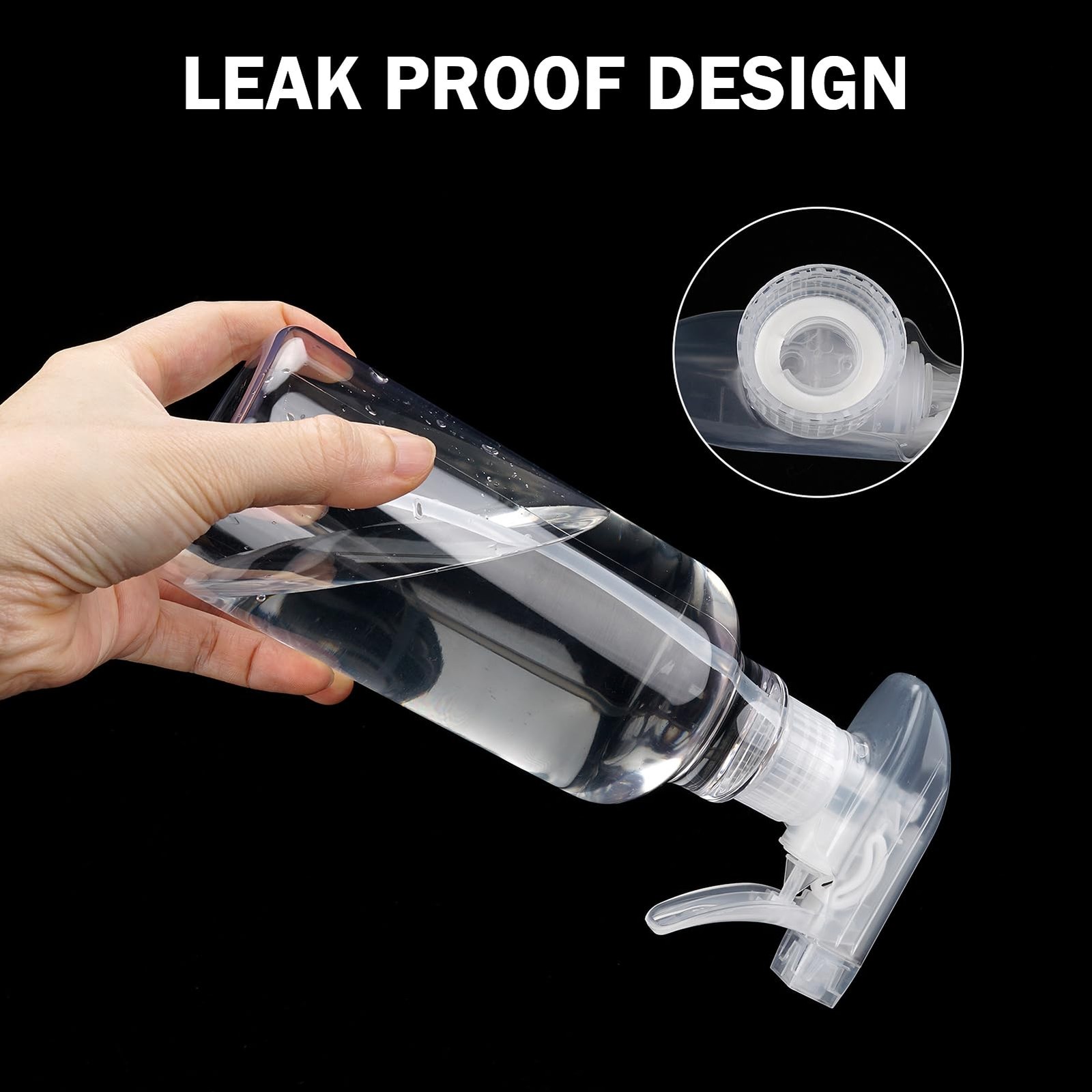 Hethyo Plastic Spray Bottles Empty Bottle 2.76″W x 8.93″H, Clear