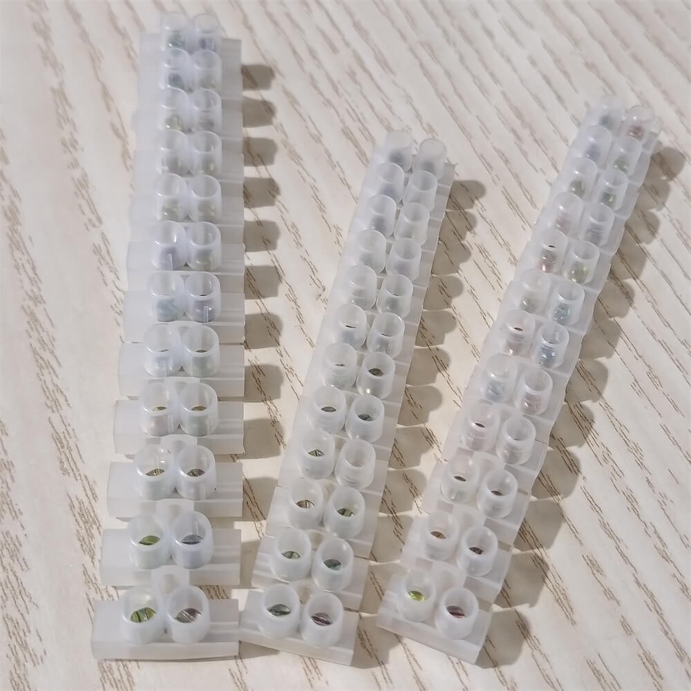 1-10pcs Terminal Block Dual Row 12-Position Screw Barrier Strip Wire Connectors