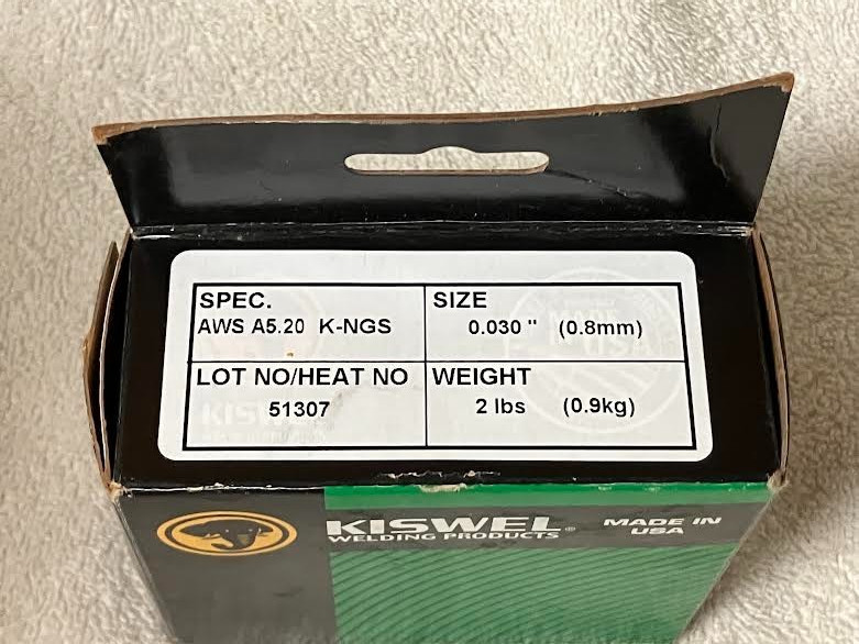 Gasless-Flux Core Wire Welding Wire A5.20 E-71TGS 0.030in. Dia 2 lb New