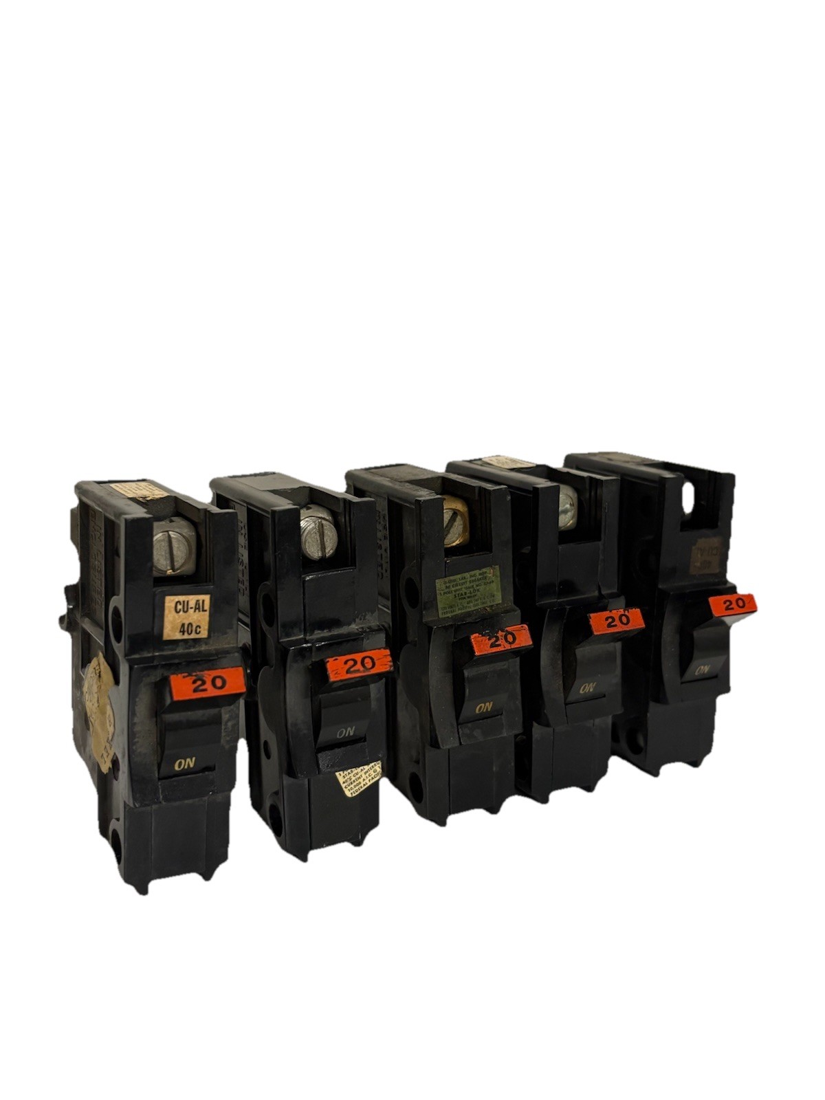 (Lot Of 5) Federal Pacific NA120 20 Amp 1 Pole Stab Lok Circuit Breaker