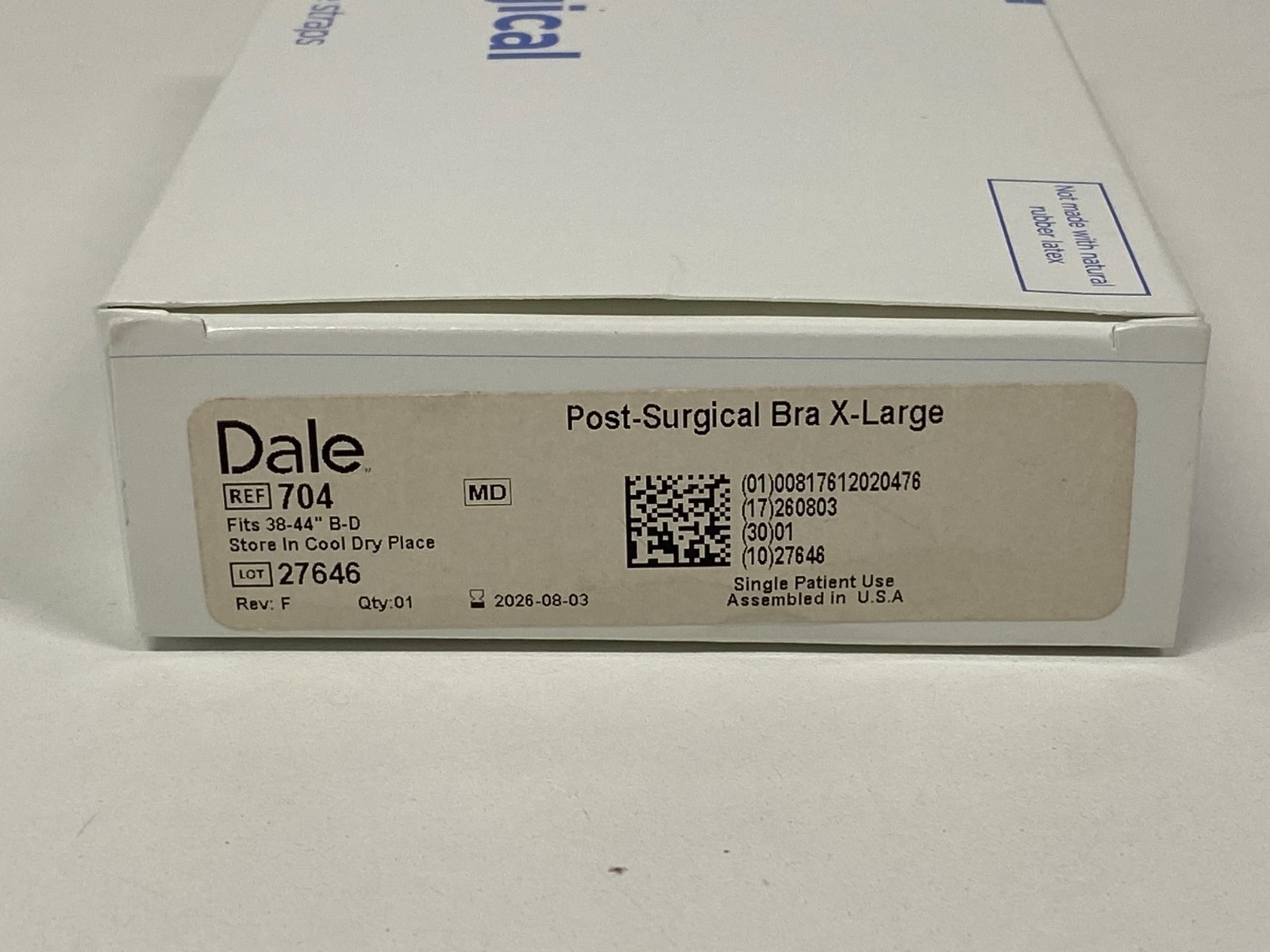 DALE Bra X-Large Bra 704 Exp.2026-08 to 2027-09 (*Y12)