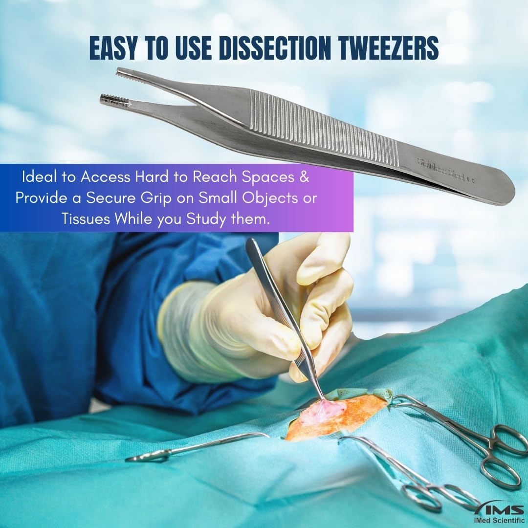 IMED SCIENTIFIC ADSON Forceps Tissue 4.75″ Stainless Steel Tweezers