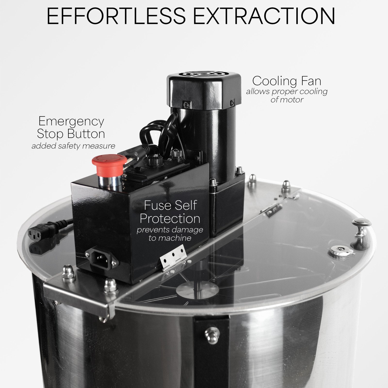 VIVO Electric 4/8 Frame Stainless Steel Honey Extractor (BEE-V004E)