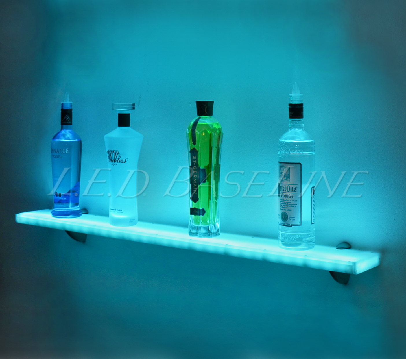 24” WALL MOUNTED LED COLOR CHANGING REMOTE CONTROLLED ACRYLIC HOME/BAR SHELF