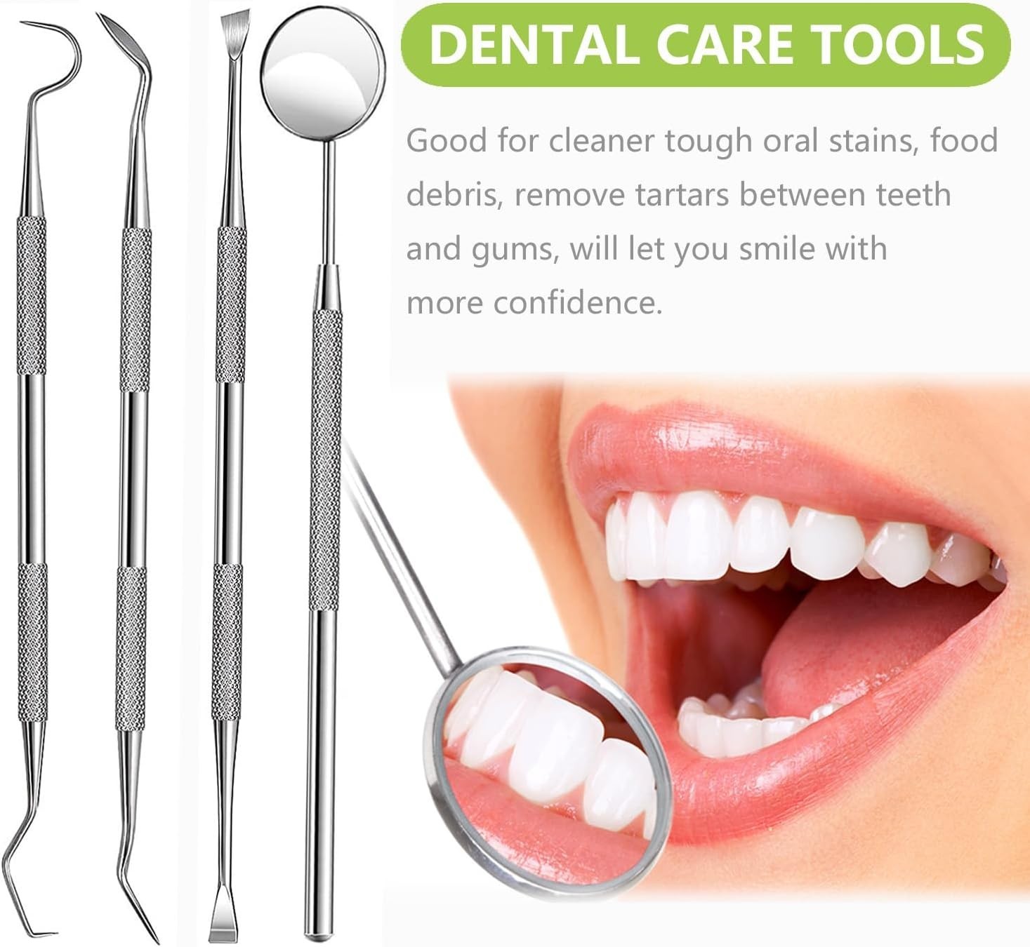 7Pcs Dental Tools, Dental Pick Teeth Cleaning Tools Hygiene Kit, Professional St