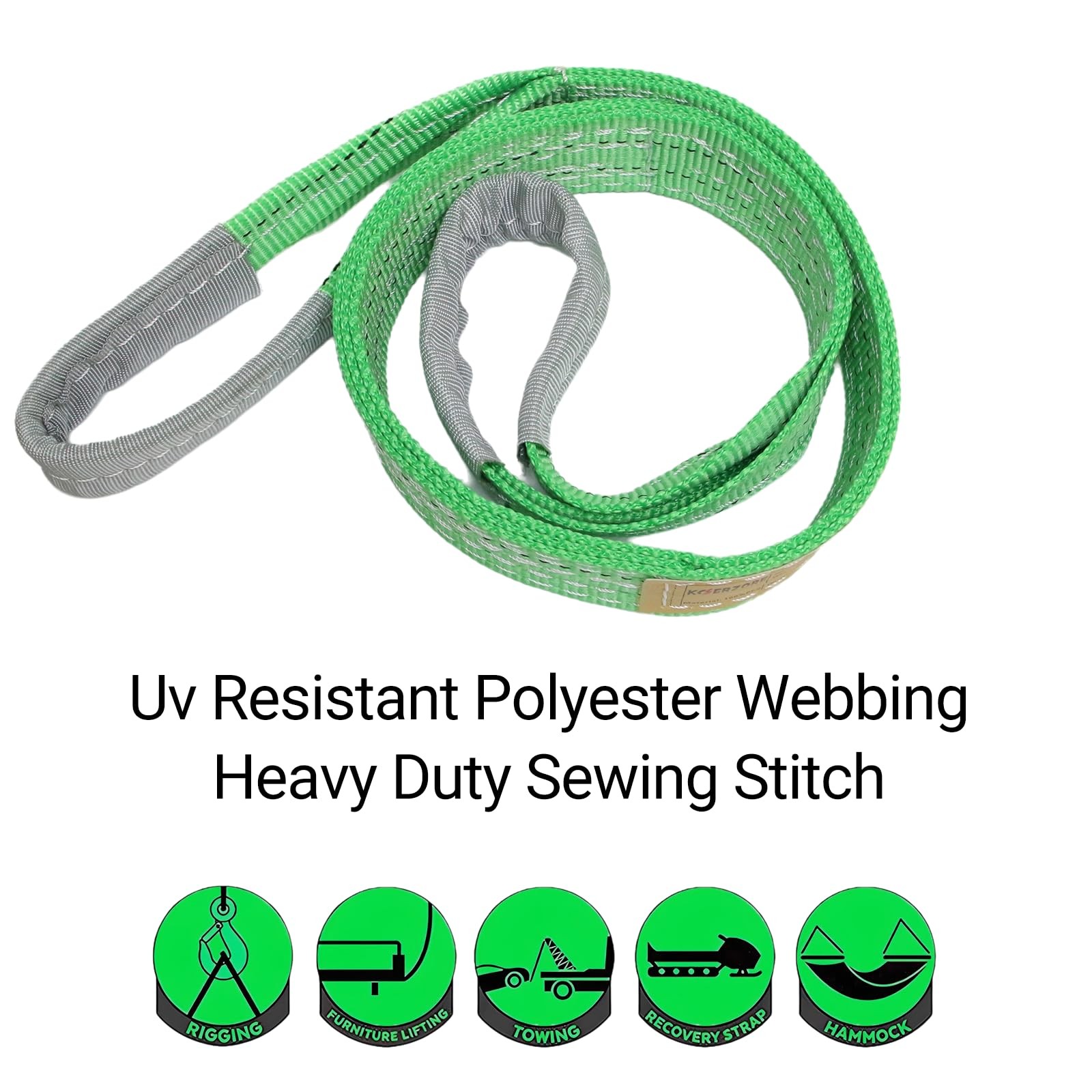 2-Pack 2.2″x4 Ft Heavy Duty Lifting Straps 4400 lbs Capacity Web Sling Set Hoist